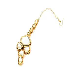 Collier de luxe Meenakari Kundan avec zircon plaqué or pour mariage et soirée, ensembles de bijoux de mariée raffinés - Product Image 5