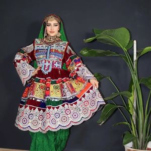 Vestido kuchi vintage étnico tribal, vestido Kuchi tradicional de fiesta Kuchi afgano/Pakistán multicolor vestido Kochi 3094 - Product Image 3