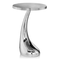 Grande table d'appoint décorative en aluminium couleur argent Table basse unique Tables décoratives pour salon et chambre à coucher Fournitures