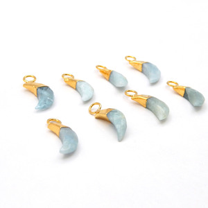 Colgante de Aguamarina con fianza única, joyería de plata galvanizada de media luna, dijes de media luna, colgantes minimalistas facetados de piedras preciosas, regalo - Product Image 2