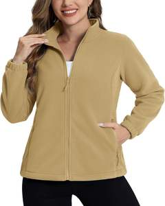 2024 Chaqueta ligera de lana Polar con cremallera para mujer, algodón transpirable con estampado, bolsillos prácticos de talla grande para invierno - Product Image 1