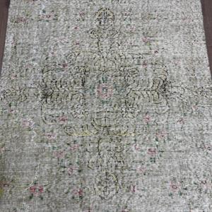 Tapis turc vintage 3,9x7,1 pi (119x216 cm), tapis en laine persan gris - Product Image 3