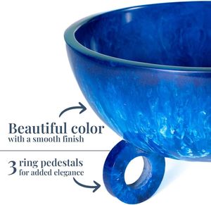 Frutero de resina marfil para decoración del hogar moderno hecho a mano con patas de base de anillo, mesa para servir aperitivos, centro de mesa, técnica de fundición de resina - Product Image 4