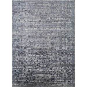 Alfombra Rectangular de Lana y Seda Anudada a Mano Far East AKWS-7021, Color Gris y Negro con Medallón, para Hogar, Auto, Sala de Estar y Pasillo - Product Image 1