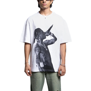T-shirts pour hommes à col rond, légers, sérigraphiés, de haute qualité, personnalisables, vierges, pour l'été, coupe oversize - Product Image 1