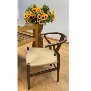 Chaises de cuisine en corde de papier, design simple, chaise de café, chaise en bois massif, chaise Wishbone pour restaurant, salle à manger - Product Image 3