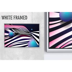 Tableau sur toile moderne : impression Illusion noir, blanc et bleu, 1P Whiteframedcanvas - Product Image 1