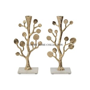 Wholesale Pure <b>Brass</b> Gold Plated Candle Holders Premium Quality Large Size Table Top Decoration Lightening Candle Holders - Product Image 6