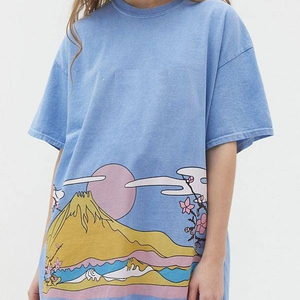 Camiseta extragrande informal OEM con logotipo personalizado, camisetas extragrandes de manga corta de verano para mujer, precio al por mayor - Product Image 1