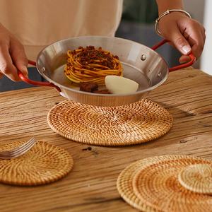 Wholesale Natural Woven <b>Placemats</b> Coasters Heat Resistant Rattan Craft from Vietnam Water Hyacinth <b>Wicker</b> Basket Flower Crafts - Product Image 6