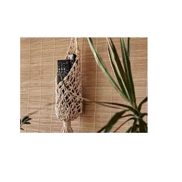 Neue Trendy Macrame Fernbedienung halter Hand gestrickte Wand Fernbedienung halter für Stift Magazin Brille Handy