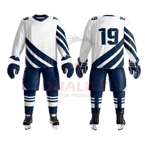 Ensemble d'uniformes de hockey sur glace disponible dans toutes les tailles, logo personnalisé et impression de nom inclus, idéal pour les clubs à bas prix - Product Image 3