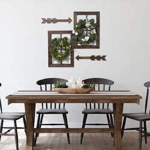 Decoración de pared de granja Marco de ventana Panel de madera con decoración de flechas arte de pared rústico para entradas sala de estar comedor - Product Image 4