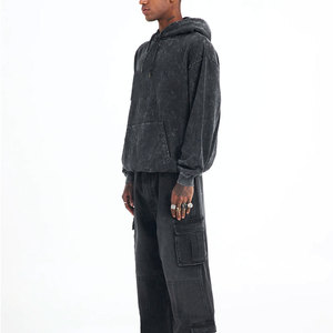 เสื้อฮู้ดซักกรดกรดมีฮู้ดผ้าฝ้าย100% ซักกรดแบบกำหนดเอง - Product Image 2