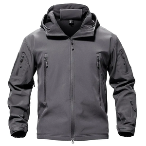 High Quality Breathable Hooded Winter Men's Softshell <b>Jacket</b> Made in Pakistan Front Logo <b>Slim</b> <b>Fit</b> - Product Image 2