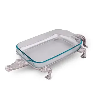 Plateau en aluminium à garniture ornée antique faite à la main pour vanité de salle de bain grand grossiste Zahid exporte l'Inde - Product Image 1