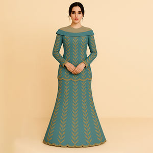 Bayang Emas Modeste Traditionnel Musulman Kebaya Respirant Coton Mousseline de Soie BAJU KURUNG Plus Taille et Caractéristiques Antistatiques - Product Image 1