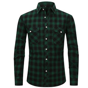 Chemises en flanelle à manches longues pour hommes les plus vendues Respirantes Séchage rapide Coton Vêtements décontractés Chemises pour hommes Disponibles au prix de gros - Product Image 3