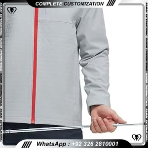 Veste Softshell d'hiver personnalisée pour hommes, tenue de travail décontractée imperméable et coupe-vent à fermeture éclair sur pied, tissu mince teint en tissu uni - Product Image 4