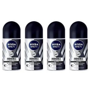 NIVEA-Desodorante Roll Invisible para Hombre, 48 Horas, Blanco y Negro, 50ml, Pack de 3 - Product Image 4