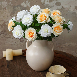 <span class=keywords><strong>Tige</strong></span> de rose artificielle <span class=keywords><strong>en</strong></span> latex hydraté effet toucher réel pour mariage, maison, vase, fête, événement, décoration florale - Product Image 2