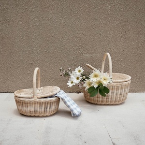 ตะกร้าปิกนิกหวายสานมือสำหรับเด็ก,ตะกร้าสานมือ OEM แบบหลากหลายขนาดผลิตในเวียดนาม - Product Image 2