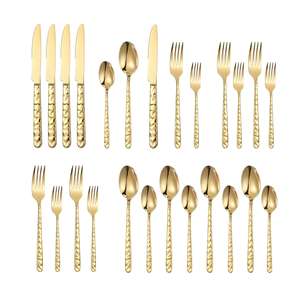 Stainless Steel Flatware Titanium Plated <b>Gold</b> <b>Utensils</b>, Elegant Cutlery for Home Wedding Dinner Party - Product Image 6