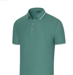 เสื้อโปโลแขนสั้นสีกลางสำหรับผู้ชายเสื้อโปโลแบบเรียบๆงานลำลอง - Product Image 1