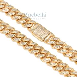 Hip Hop 15mm Solid 925 Sterling <b>Silver</b> 18K Gold Plated VVS Iced Out Moissanite <b>Cuban</b> Link <b>Chain</b> for Men - Product Image 3