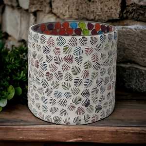 ที่ใส่เทียนแบบถือด้วยมือทำจากแก้วของอินเดียทรงใบไม้หลากสีโมเสคเชิงเทียนสำหรับสวนในบ้าน - Product Image 2