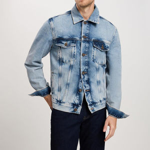 <b>Men's</b> Casual Wear Denim <b>Jackets</b> for <b>Men</b> and 100% Cotton Original Button Denim Work Stitch <b>Slim</b> <b>Fit</b> Denim <b>Jackets</b> - Product Image 1