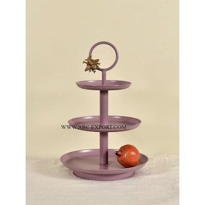 Trabajo martillado, nueva colección de moda, soporte de exhibición de pastel de mesa, la mejor calidad, tamaño grande, 2 niveles, soporte clásico para pastel de mesa de boda - Product Image 5