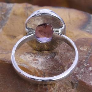 แหวนพลอยอเมทิสต์ทำด้วยมือสีเงิน925สำหรับผู้หญิงพลอยทรงรีตัดเครื่องประดับดีสำหรับงานแต่งงานหรือสวมใส่ในชีวิตประจำวัน - Product Image 5