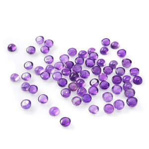 Natural Brazil Amethyst Calibrated Cabochon <b>Rounds</b> 5mm 6mm Moonstone Turquoise Opal Yellow Green Marquise Oval <b>Cushion</b> Pear - Product Image 1