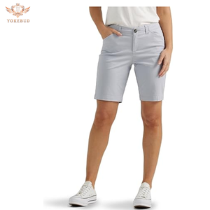 Nouvelle arrivage de shorts chino grande taille pour femmes conception personnalisée shorts d'été délavés et ajustés, pantalons décontractés élégants vente en gros - Product Image 6