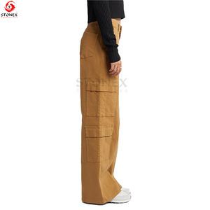 Pantalon en jean Cargo taille haute à jambes larges Dernier design Nouvelle mode Tendance Fournisseur de pantalons Cargo - Product Image 4