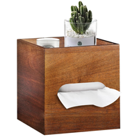 Boîte de rangement polyvalente en bois d'acacia organisateur de table de chevet de bureau avec couvercle de boîte à mouchoirs salle de bain bureau maison support décoratif