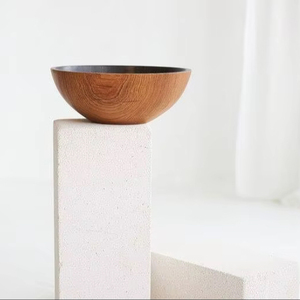 Cuenco de madera de acacia natural Paredes gruesas y base resistente para servicios de hotel de alta calidad - Product Image 1
