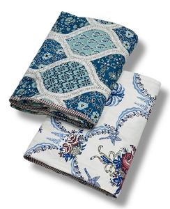 Handmade Breathable Floral Block Printed Quilt Modern Home Luxury Hotel Coverlet Light Weight Reversible Indian Cotton <b>Blanket</b> - Product Image 3