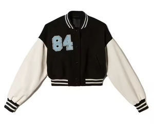 Vestes universitaires personnalisées OEM en gros pour femmes, style vintage, avec patchs en chenille et logo, coupe courte, collection hiver, offre spéciale - Product Image 5