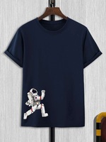 T-shirts sportifs à col rond en tricot, impression personnalisée, 100% coton, manches courtes, respirants, écologiques, confortables pour l'été