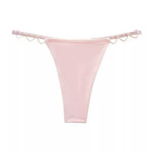 Texlina Femme Ensemble de 10 Culottes String Côtelé à Bretelles Métalliques en Forme de Cœur Sexy et Respirant – Série LoveLink Statement Charm - Product Image 5