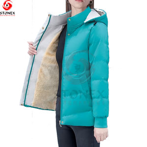 Chaqueta Corta Acolchada de Alta Calidad para Mujer, Diseño Casual, 100% Poliéster, Impermeable, Secado Rápido, Cierre de Cremallera, para Invierno - Product Image 1