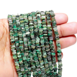 Perles carrées Heishi lisses émeraude naturelle 4-5mm perles entretoises en vrac émeraude pour la fabrication de bijoux du fabricant en vrac - Product Image 5