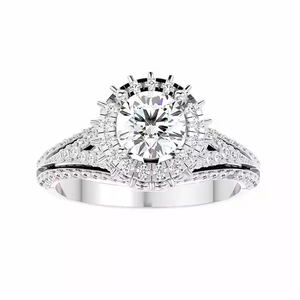 Sophisticated Silver Natural Diamond Rings Women <b>Elegant</b> Vintage Style Wedding Jewelry Accessory Highlight Sparkle Diamonds - Product Image 1