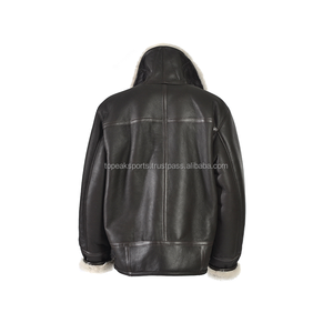 2026 OEM Latest Design Custom Made Original Black <b>Sheepskin</b> Leather <b>Jacket</b> For Men's High Quality Low Moq Winter Fashion <b>Jackets</b> - Product Image 2