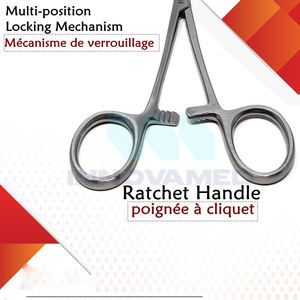 Pinzas hemostáticas Kelly rectas y curvas de acero inoxidable, abrazaderas de bloqueo, juego de instrumentos quirúrgicos manuales reutilizables, soporte en línea - Product Image 6