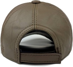Casquette de baseball en cuir PU unisexe, casquettes classiques ajustables en cuir noir solide blanc pour hommes - Product Image 2