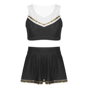 Tenues de cheerleading confortables, dernier design, vêtements d'entraînement, contraste de couleurs, spandex/coton personnalisé, vente en gros, haute qualité - Product Image 6