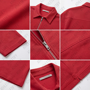 Chemise décontractée pour homme à fermeture éclair, manches courtes, respirante, en coton et bambou, pour la salle de sport, les activités sportives et de plein air, coupe confortable, imprimé - Product Image 5